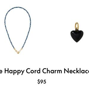 ROXANNE ASSOULIN The Happy Cord Charm Necklace Blue Jean & Black